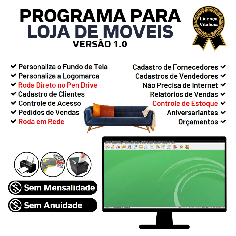 Programa Para Loja De Moveis Com Pedido Vendas E Estoque 1.0