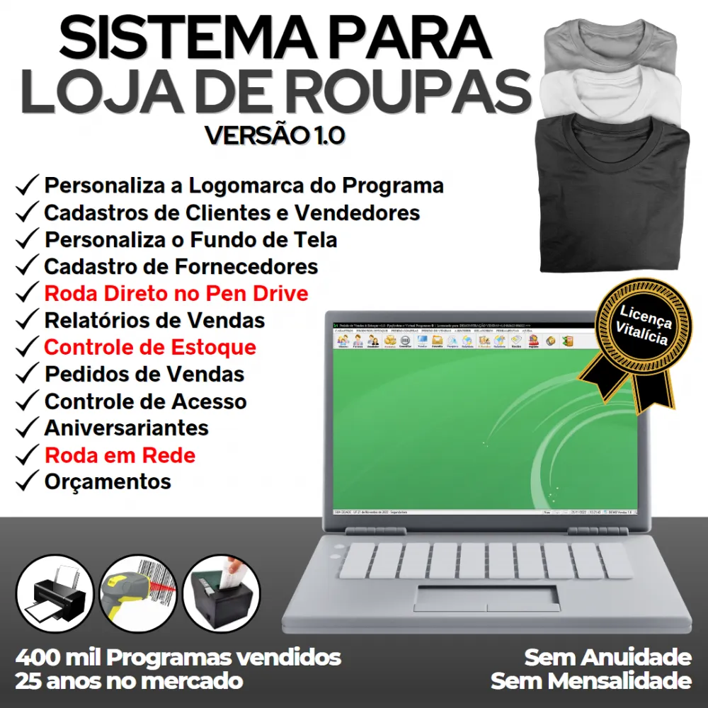 Sistema Loja De Roupas Com Pedido Vendas E Estoque V1.0