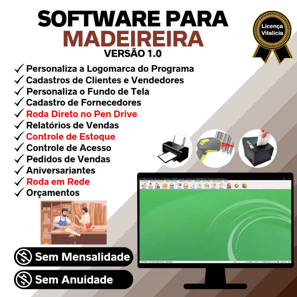 Software Para Madeireira E Pedido De Vendas + Estoque V1.0