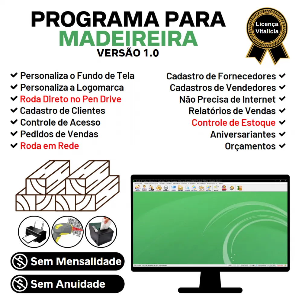Programa Para Madeireira E Pedido De Vendas + Estoque V1.0