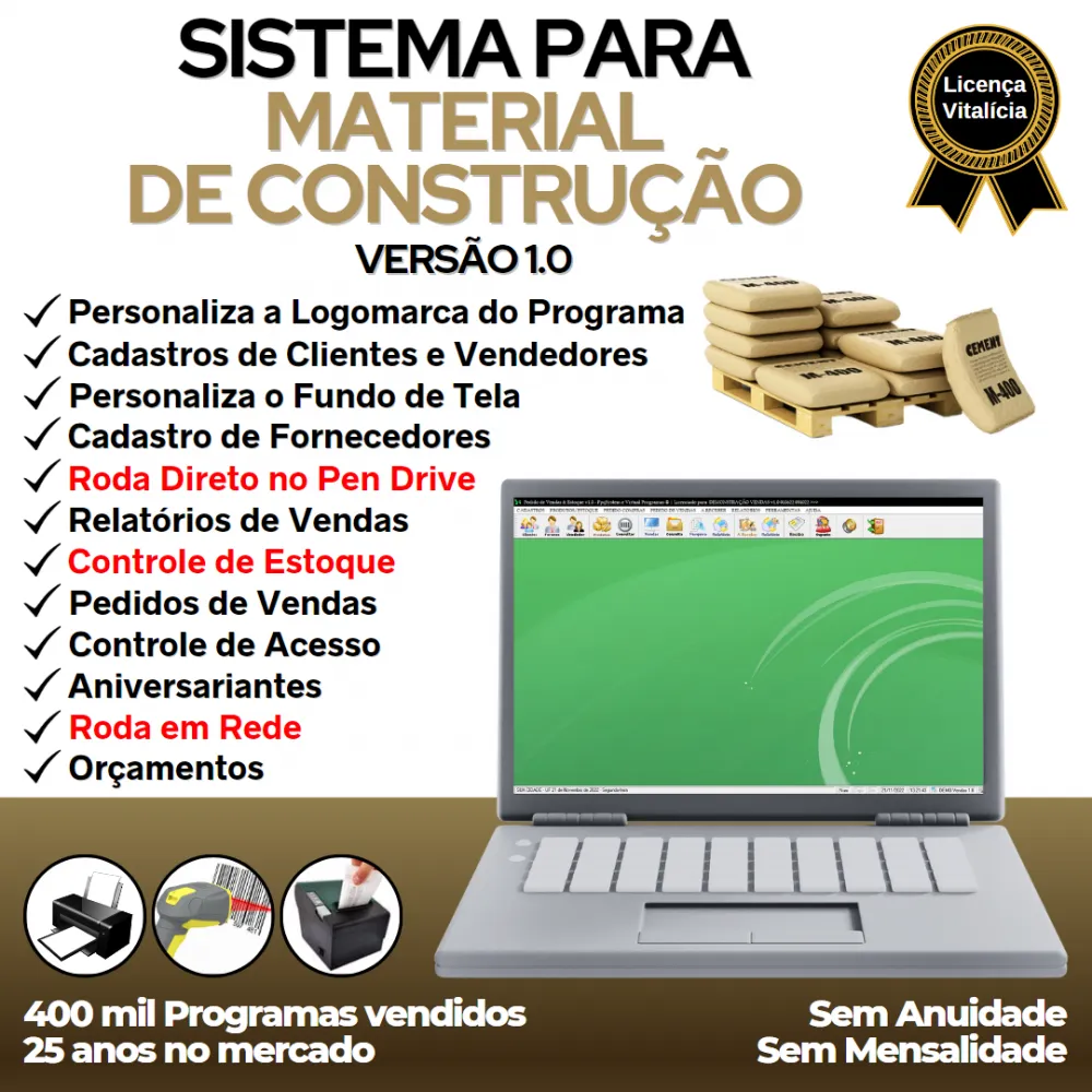 Sistema Para Material De Construção + Vendas E Estoque V1.0