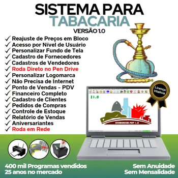 Sistema Pdv Para Tabacaria Com Estoque E Financeiro V1.0