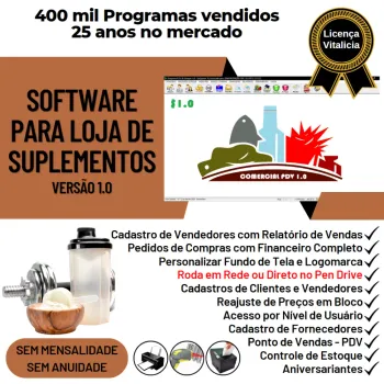 Software Pdv Para Suplementos + Estoque E Financeiro V1.0