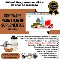 Software Pdv Para Suplementos + Estoque E Financeiro V1.0 — imagem principal