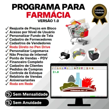 Programa Pdv Para Farmácia + Estoque E Financeiro V1.0