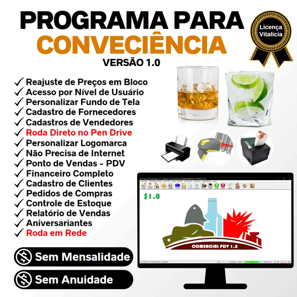 Programa Para Conveniência Pdv + Estoque E Financeiro V1.0