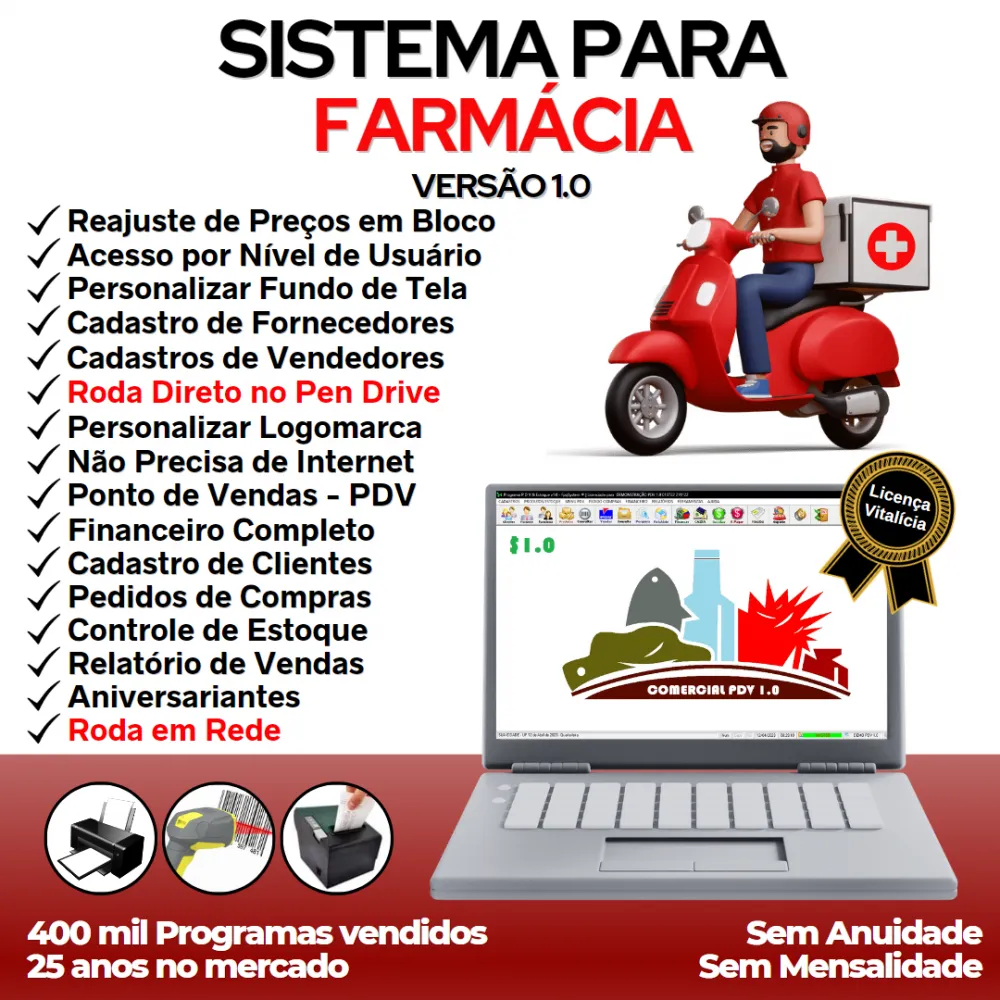 Sistema Pdv Para Farmácia + Estoque E Financeiro V1.0