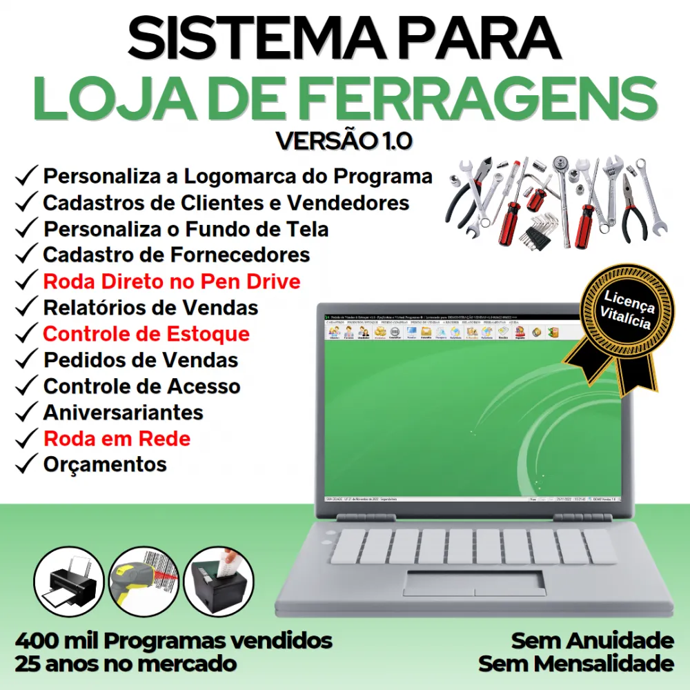 Sistema Para Loja de Ferragem com Controle de Estoque e Pedidos de Vendas V1.0