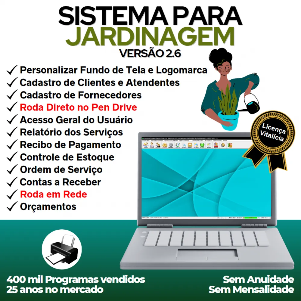 Sistema Ordem De Serviço Para Jardinagem + Estoque V2.6