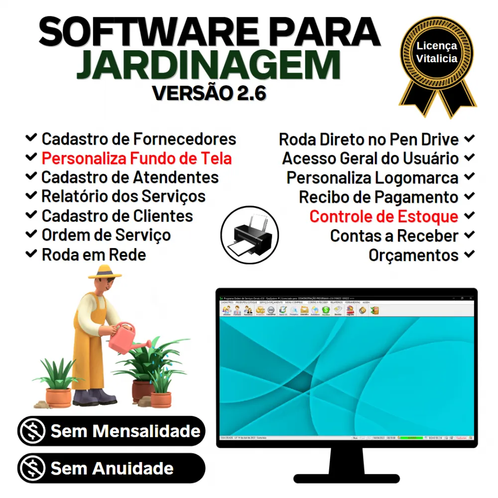 Software Ordem De Serviço Para Jardinagem + Estoque V2.6
