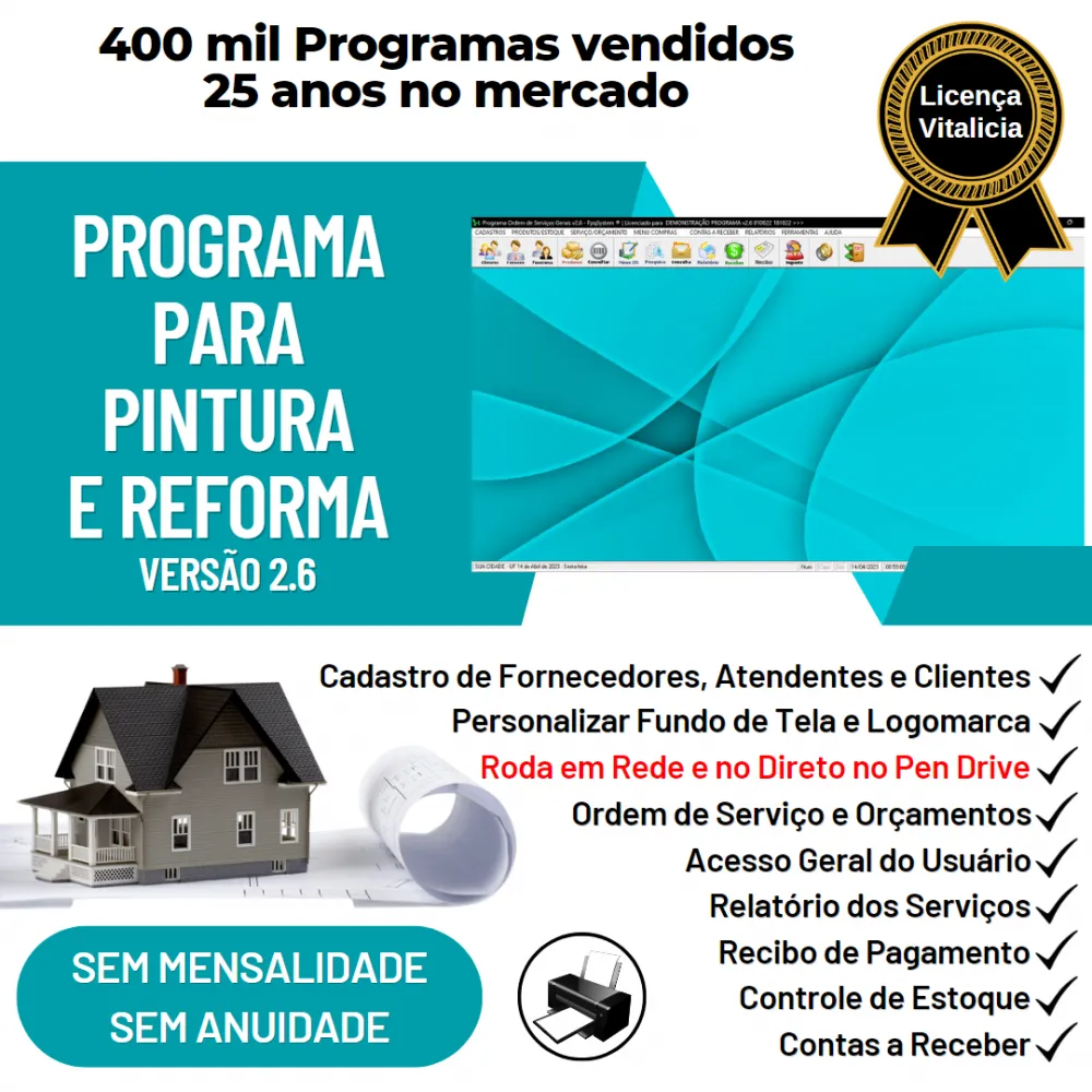Programa Para Orçamento E Serviço De Pintura E Reforma 2.6