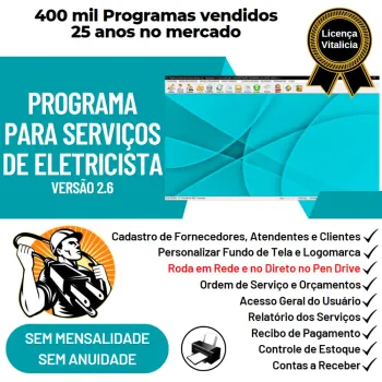 Programa Para Serviços De Eletricista Com Orçamento V2.6 