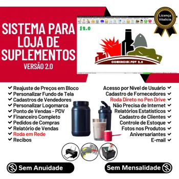 Sistema Loja Suplementos Com Pdv, Estoque E Financeiro V2.0