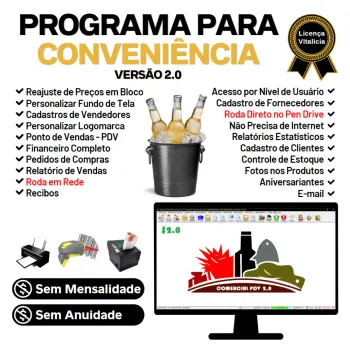 Programa para Conveniência Com Pdv + Controle De Estoque E Financeiro V2.0