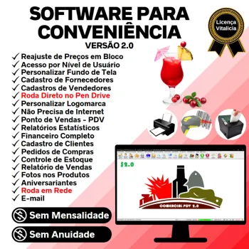 Software para Conveniência Com Pdv + Controle De Estoque E Financeiro V2.0