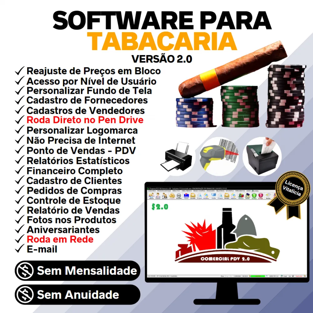 Software Para Tabacaria Pdv , Estoque E Financeiro V2.0 Plus