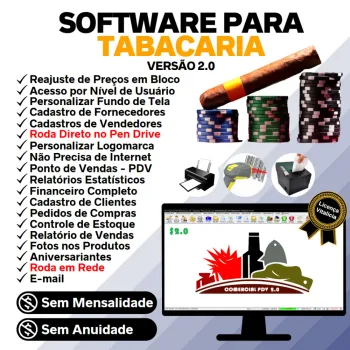 Software Para Tabacaria Pdv , Estoque E Financeiro V2.0 Plus
