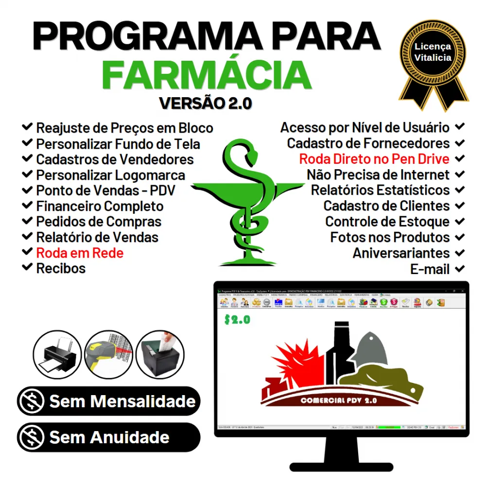 Programa Para Farmácia Com Pdv + Estoque E Financeiro V2.0