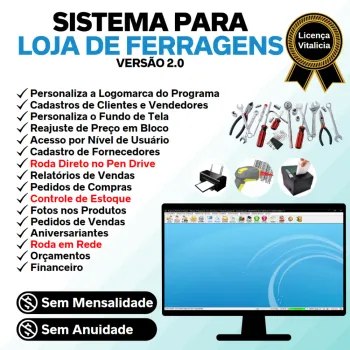 Sistema Para Ferragens Com Estoque + Vendas Financeiro 2.0
