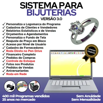Sistema Para Bijuterias Com Estoque E Financeiro V3.0 Plus