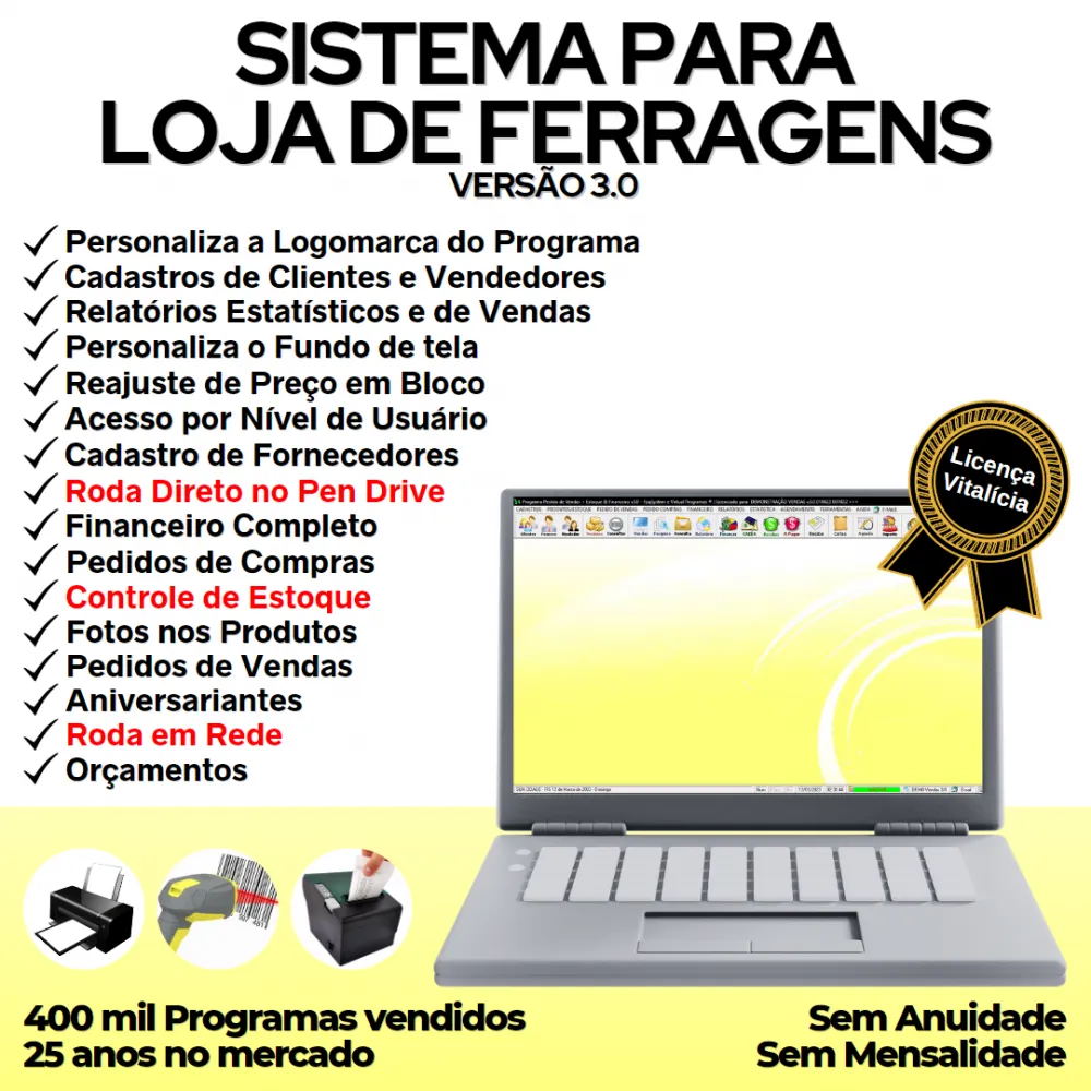 Sistema Para Ferragens Com Estoque E Financeiro V3.0 Plus