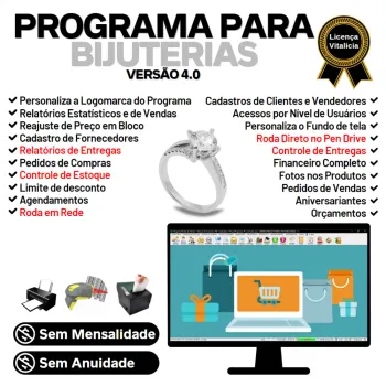 Programa Bijuterias Com Vendas + Estoque E Financeiro V4.0