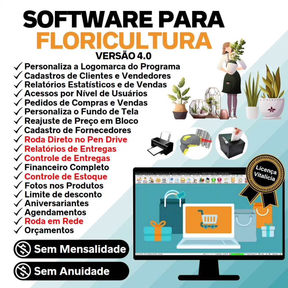 Software Para Floricultura + Vendas + Estoque Financeiro 4.0 Imagem