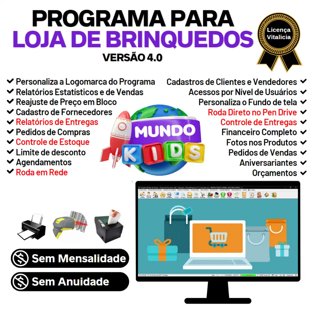 Programa Para Loja De Brinquedos Com Estoque Financeiro V4.0