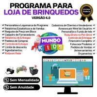 Programa Para Loja De Brinquedos Com Estoque Financeiro V4.0 — imagem principal