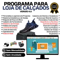 Programa Para Loja De Calçados Com Estoque Financeiro V4.0 — imagem principal