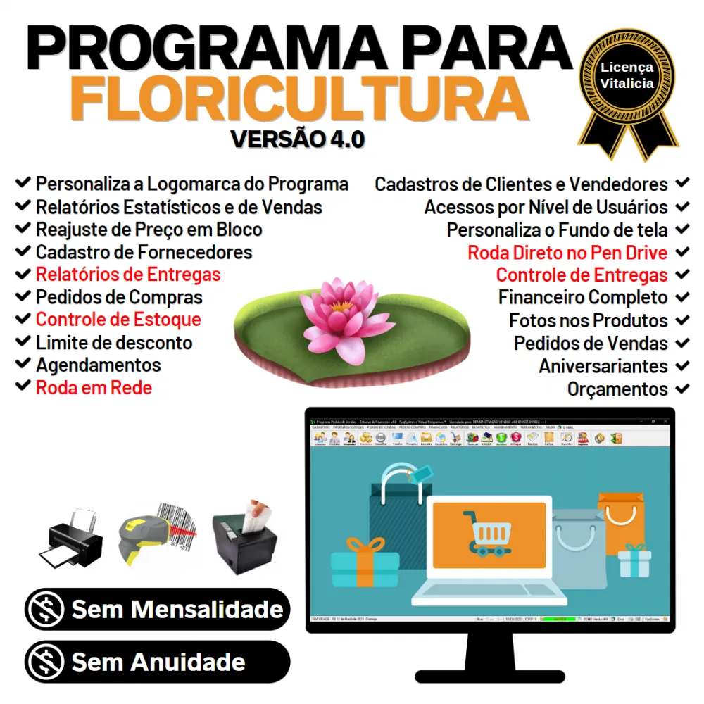 Programa Para Floricultura + Vendas + Estoque Financeiro 4.0 Imagem