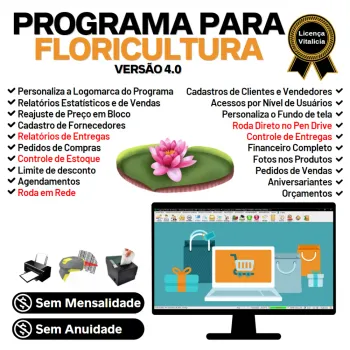 Programa Para Floricultura + Vendas + Estoque Financeiro 4.0