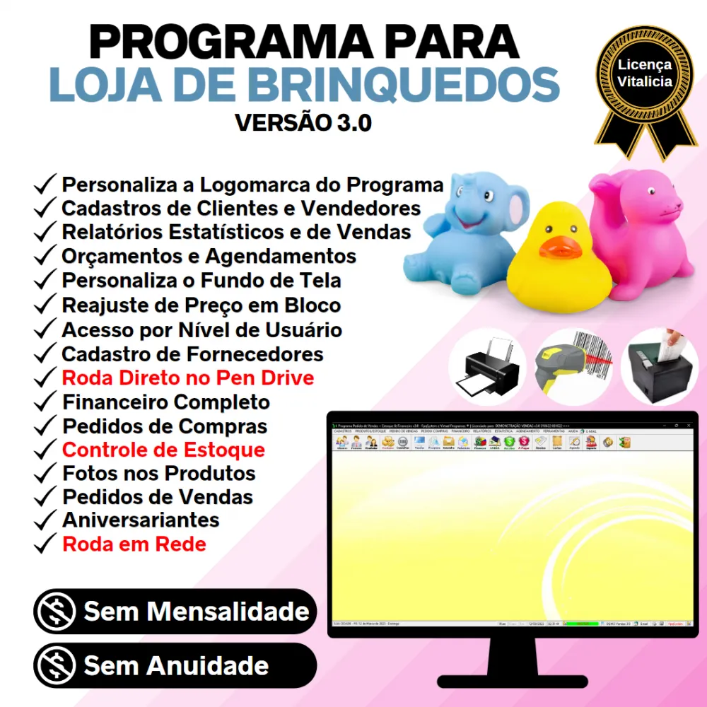 Programa Para Loja De Brinquedos + Estoque E Financeiro V3.0