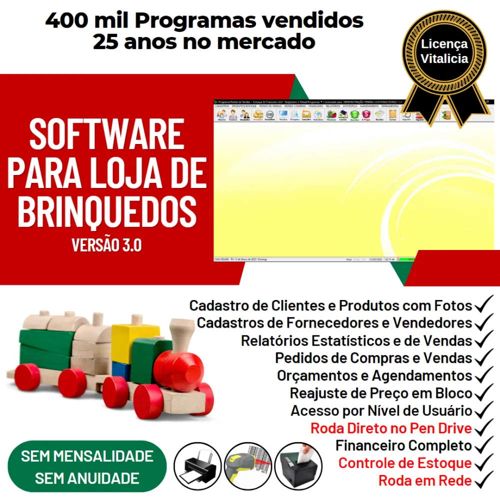Software Para Loja De Brinquedos Com Estoque Financeiro V4.0 Imagem