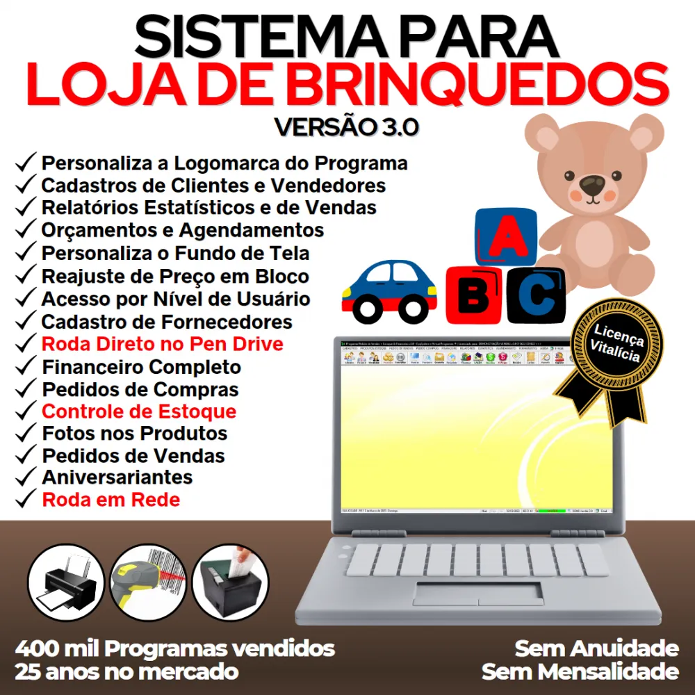 Sistema Para Loja De Brinquedos + Estoque E Financeiro V3.0 Imagem