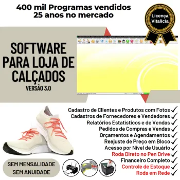 Software Para Loja De Calçados Com Estoque E Financeiro V3.0