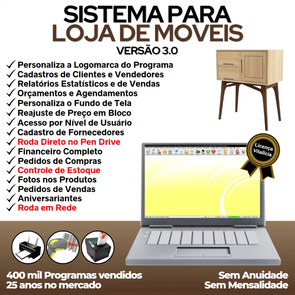 Sistema Para Loja De Moveis Com Estoque E Financeiro V3.0