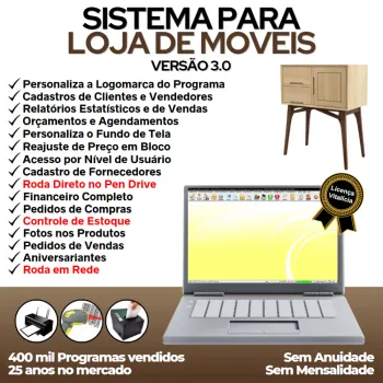 Sistema Para Loja De Moveis Com Estoque E Financeiro V3.0