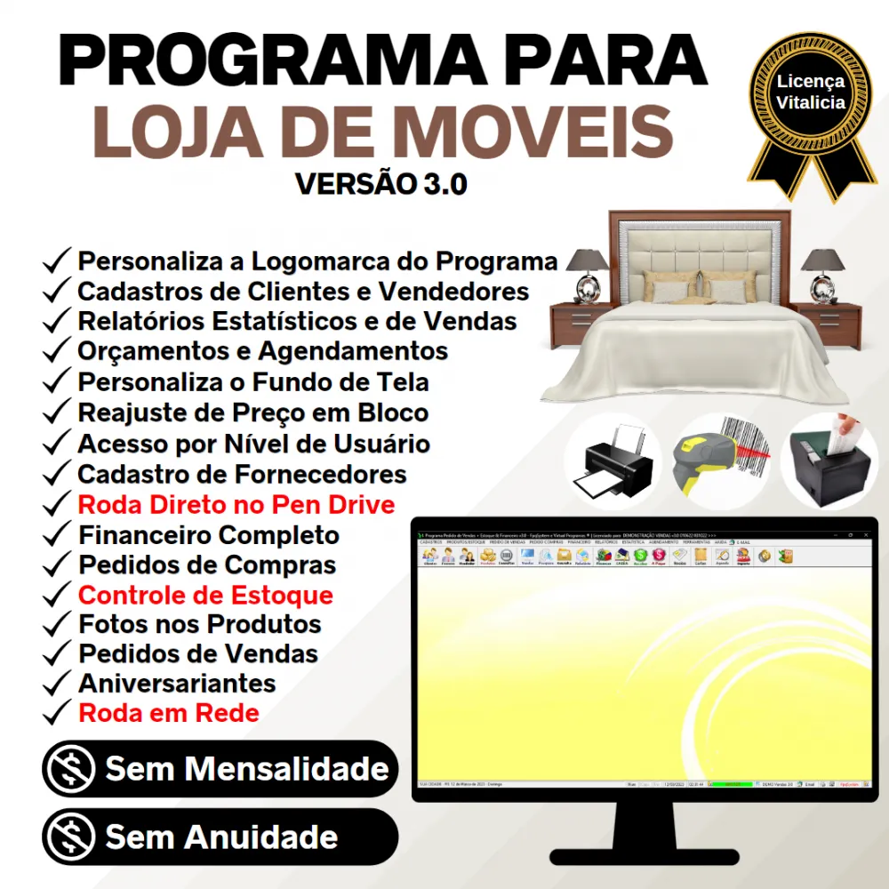 Programa Para Loja De Moveis Com Estoque E Financeiro V3.0