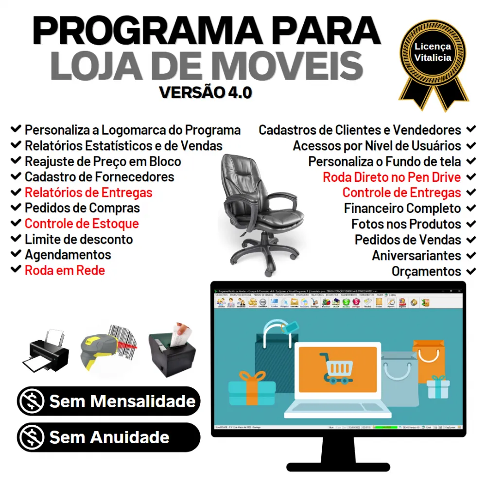 Programa Para Loja De Moveis Cliente Estoque Financeiro V4.0