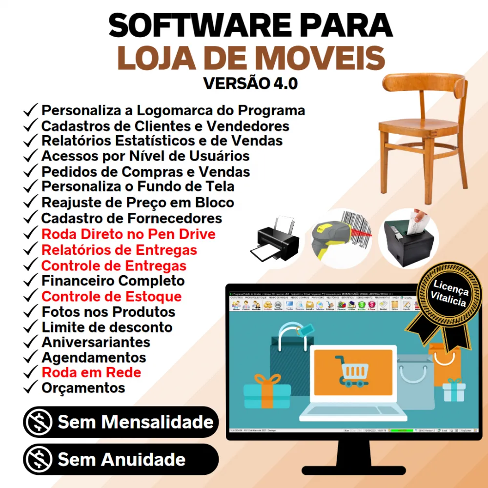 Software Para Loja De Moveis Cliente Estoque Financeiro V4.0