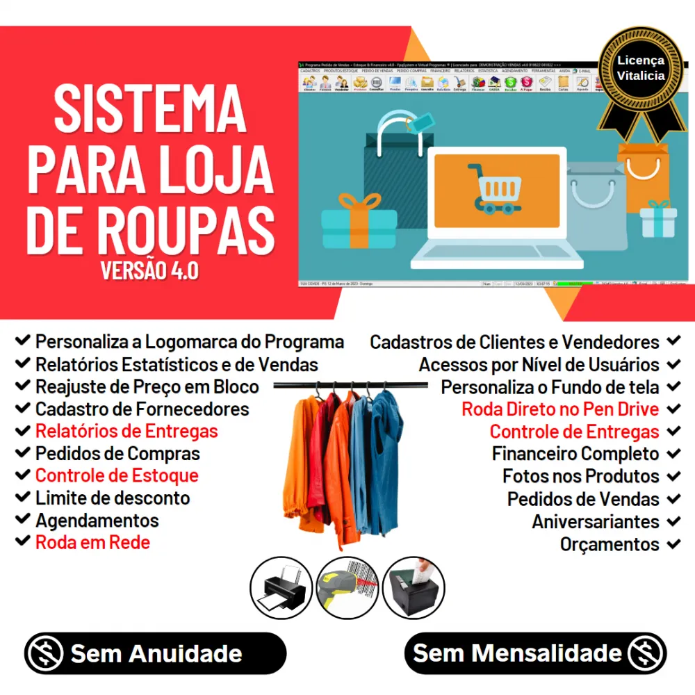 Sistema Para Loja De Roupas Cliente Estoque Financeiro V4.0 Imagem