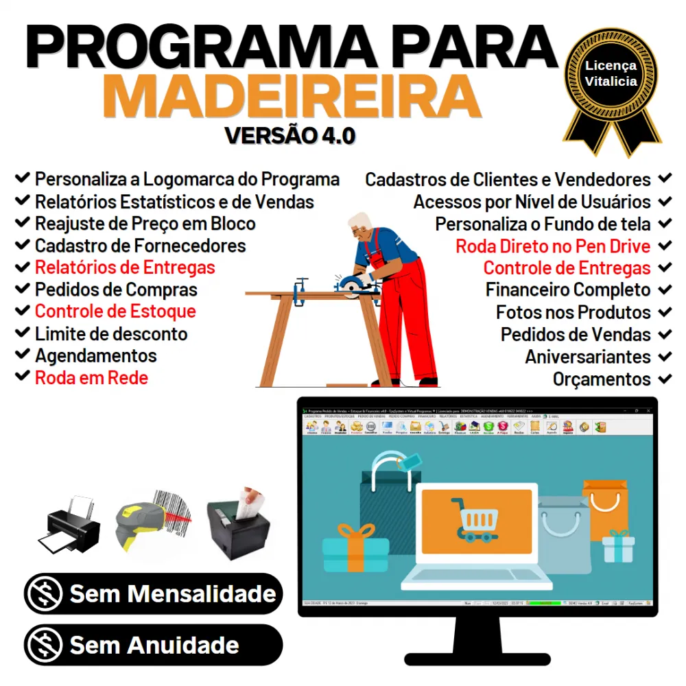 Programa Para Madeireira + Estoque Vendas E Financeiro V4.0