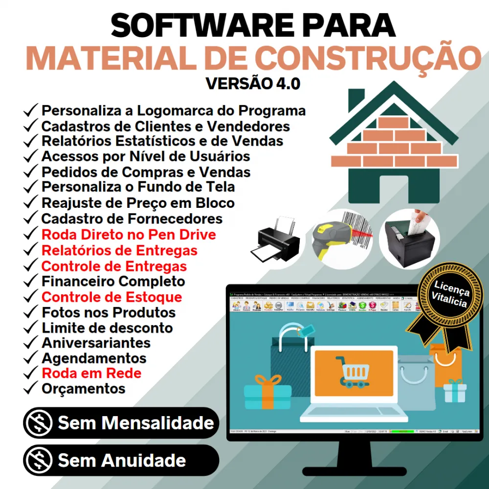 Software Para Material De Construção Estoque Financeiro V4.0