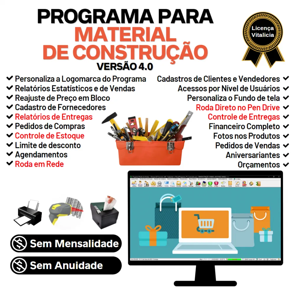 Programa Para Material De Construção Estoque Financeiro V4.0