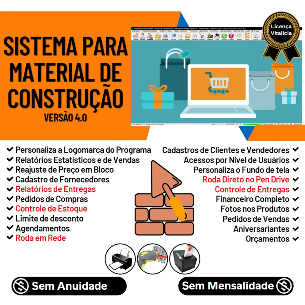 Sistema Para Material De Construção Estoque Financeiro V4.0