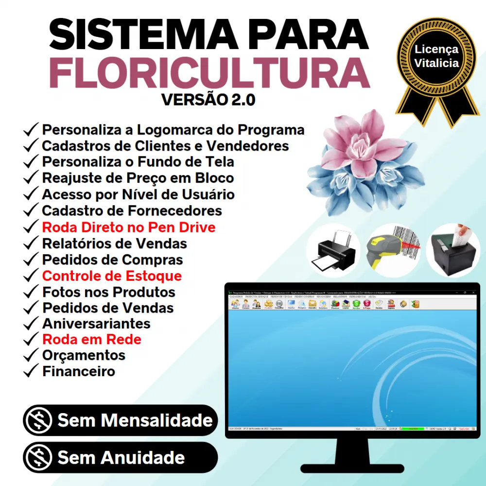 Sistema Para Floricultura + Estoque + Vendas Financeiro 2.0