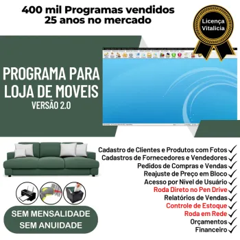Programa Loja De Moveis Com Venda + Estoque Financeiro V2.0
