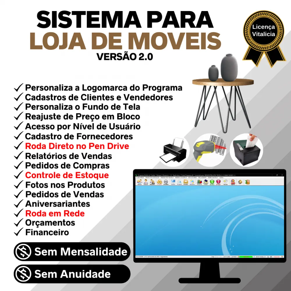 Sistema Loja De Moveis Com Venda + Estoque Financeiro V2.0