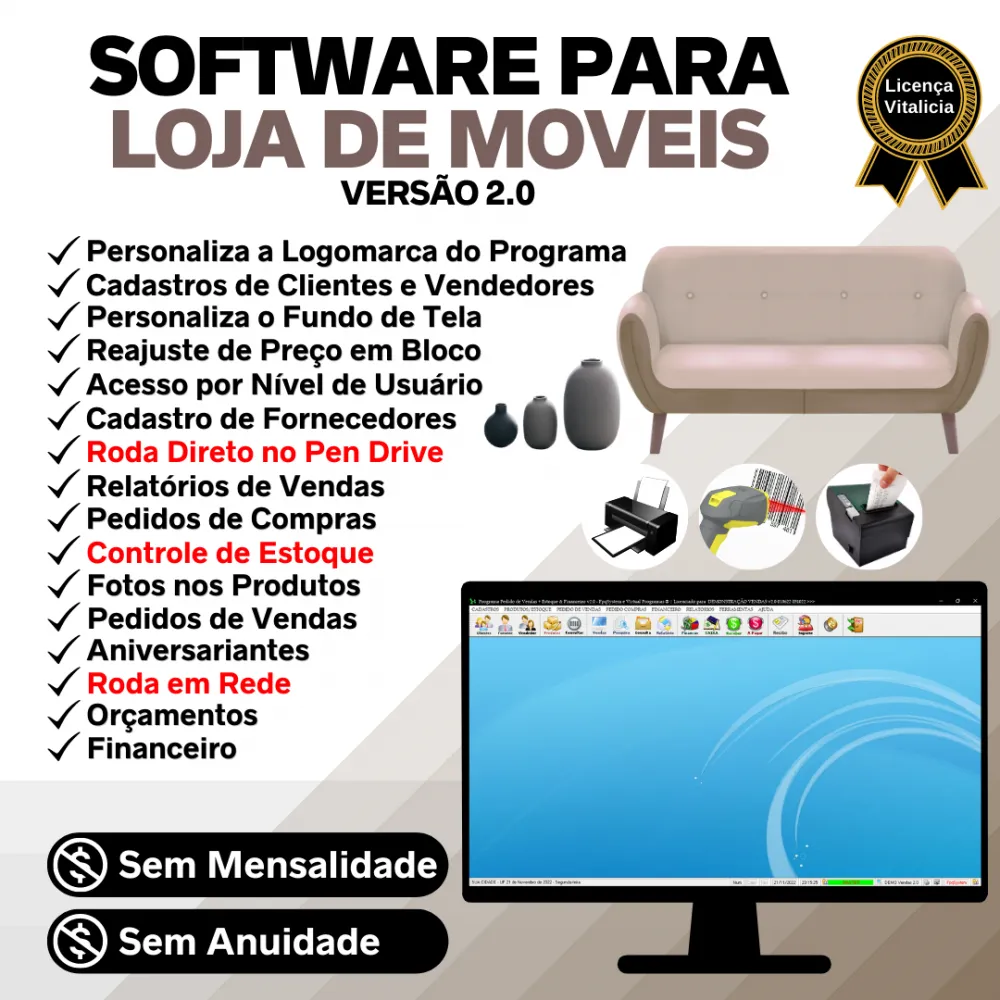 Software Loja De Moveis Com Venda + Estoque Financeiro V2.0